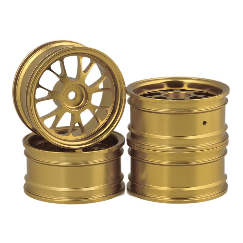 Mxfans 4PCS RC Golden Al. Upgrade 50008Y Y-Shape Wheel Rim RC1:10 On-Road Car & Drift Car - Image 1